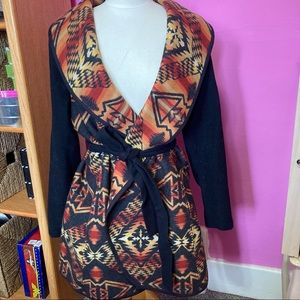 Pendleton wrap belted coat